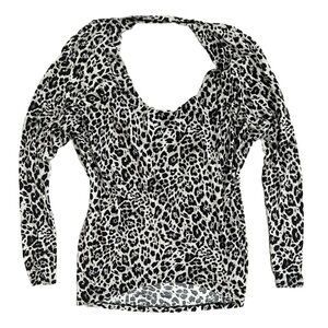 Express Leopard Print Vintage Open Back Rayon Blouse - Size XS